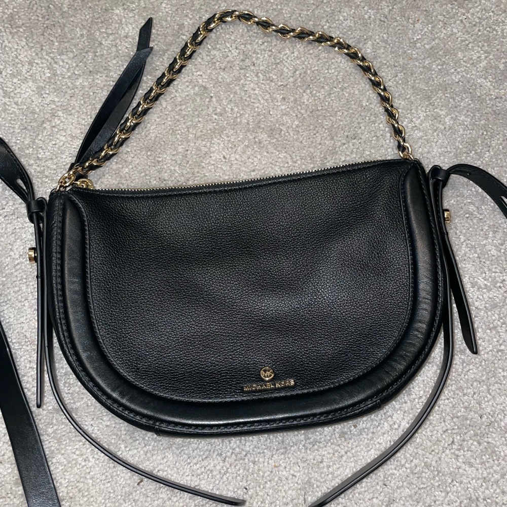 Michael Kors Black Leather “Messanger” Bag Jagger Collection